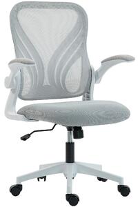 HOMCOM Mesh Office Chair with Foldable Backrest - Light Grey