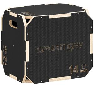 SPORTNOW Non-Slip Plyo Box, Corner-free Wooden Jump Box, 31 x 36 x 41 cm