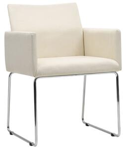 Dining Chairs 4 pcs Linen-look White Fabric