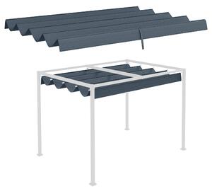 Outsunny Pergola Roof, Retractable Sun Shade Cover for 3 x 2.15m Pergola, UV30+ Protected, Dark Grey