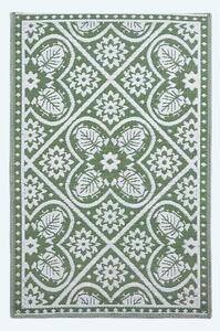 Homscapes Green Outdoor Rug for Garden Floral Leaf Pattern,122 x 182cm