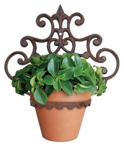 Brown Cast Iron Parisian Style Single Flowerpot Holder