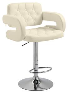 HOMCOM PU Leather Upholstered Swivel Bar Chair, Height Adjustable Barstool with Back, Armrest, Footrest for Kitchen, Counter Bar Stool Aosom UK