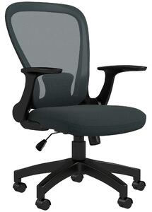 Vinsetto Ergonomic Office Chair: Mesh Design with Flip-up Armrests, Lumbar Support & Swivel Wheels, Grey Aosom UK