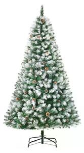 HOMCOM 6FT Artificial Christmas Tree with Pine Cones, Holiday Home Xmas Decoration Automatic Open, Green