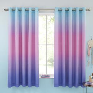 Catherine Lansfield Ombre Rainbow Clouds 66x72 Ready Made Eyelet Curtains Pastel