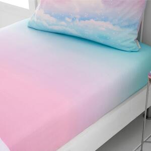 Catherine Lansfield Ombre Rainbow Clouds Bed Linen Fitted Sheet Pastel