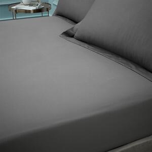 Bianca 180 Thread Count Egyptian Cotton Bed Linen Fitted Sheet Charcoal Grey