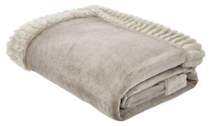 Catherine Lansfield Velvet And Faux Fur Soft 150cmx200cm Throw Natural