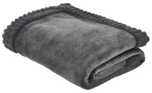 Catherine Lansfield Velvet and Faux Fur 150cmx200cm Throw Charcoal