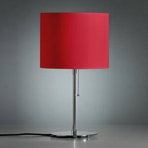 TECNOLUMEN Table lamp with a coloured linen lampshade, red