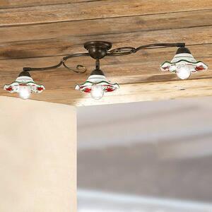Ceramiche ROSOLACCI ceiling light with ceramic shades 3-bulb