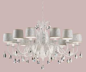 Masiero Angelis 12-bulb crystal chandelier, white