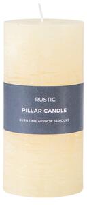 Set of 2 Rustic Pillar Candles Ivory