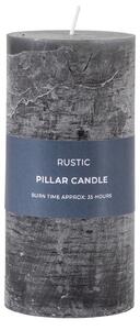 Set of 2 Rustic Pillar Candles Slate