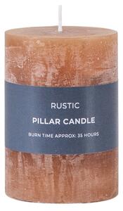 Set of 2 Rustic Pillar Candles Amber