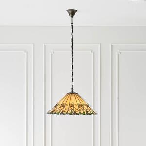 Justin 3 Light Tiffany Glass Pendant Ceiling Light In Multicolour