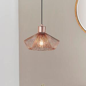 Kearney Metal Caged Pendant Ceiling Light In Copper