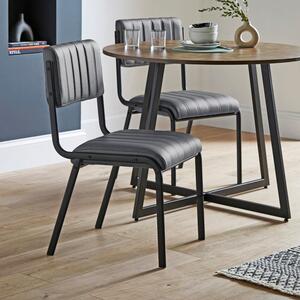 Rhys Set of 2 Dining Chairs, Faux Leather