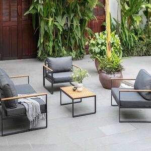 Tulum 4 Seat Outdoor Garden Lounge Set with Acacia Coffee Table | Roseland Furniture