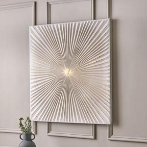 White and Gold Metal Sunburst Wall Art