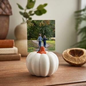 Cream Pumpkin Photo Holder