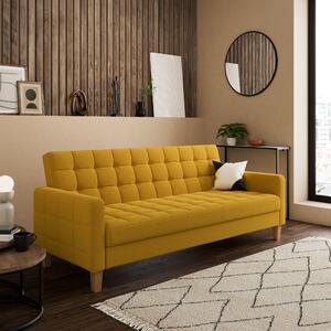 Harlow Velvet Storage Double Sofa Bed Ochre