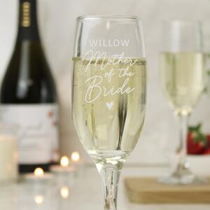 Personalised Mother of the Bride Flute Glass Clear
