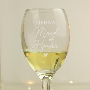 Personalised Maid of Honour Wine Glass Clear