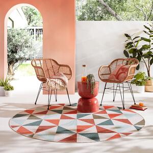Elements Recycled Round Indoor Outdoor Printed Rug MultiColoured