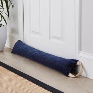 Velvet Draught Excluder Navy (Blue)