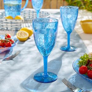 Bubble Blue Acrylic Wine Glass Blue