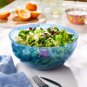 Bubble Blue Acrylic Salad Bowl Blue