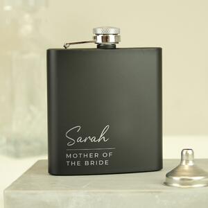 Personalised Any Occasion Black Hip Flask Black