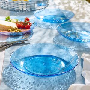 Bubble Blue Large Acrylic Dinner Plate Blue