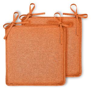 Set of 2 Textured Water Resistant Seat Pads Orange