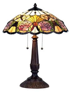 Clayre&Eef Floral table lamp Rose in the Tiffany style