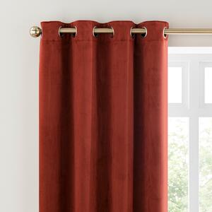 Isla Ultra Blackout Eyelet Curtains Orange Umber