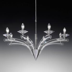 Metallux Chandelier ICARO with crystal glass 8-bulb, chrome