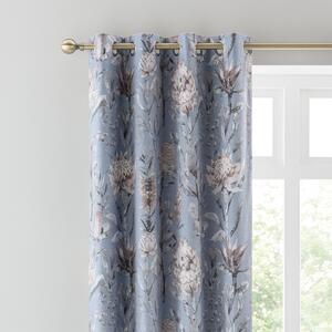 Cassia Blue Eyelet Curtains Blue