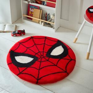 Marvel Spiderman Supersoft Kids Round Rug Red