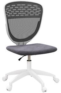 Vinsetto Office Desk Chair, Armless, Mesh, Height Adjustable, Swivel Wheels, Grey