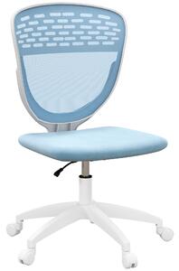 Vinsetto Desk Chair, Armless, Mesh Office Chair, Height Adjustable with Swivel Wheels, Blue