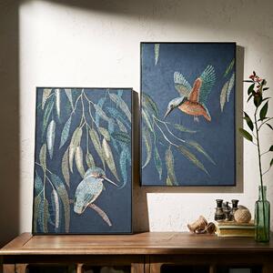 Set of 2 Kingfisher Canvas 40cm x 60cm Navy Blue/Green