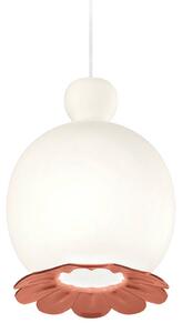 Kundalini Opyo hanging light, handblown, coral