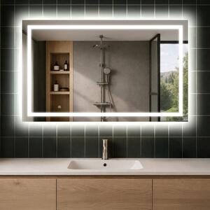 Bathroom mirror LED rectangular L15 custom size backlit wall mounted Artforma
