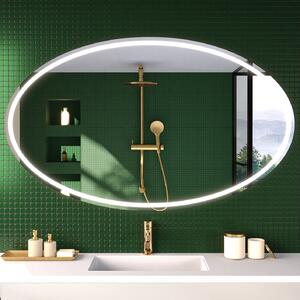 LED bathroom mirror oval horizontal L74 with lighting modern Artforma