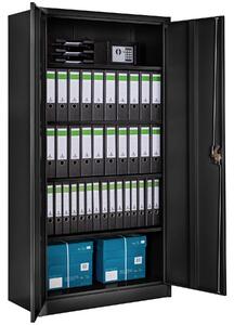 Tectake 404378 filing cabinet with 5 shelves - black/black