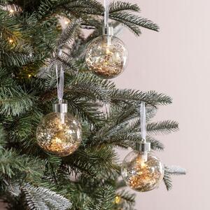 Glitter LED Christmas Bauble Trio