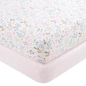 Unicorn Enchanted Pack of 2 Fitted Sheets Pink/Green/White